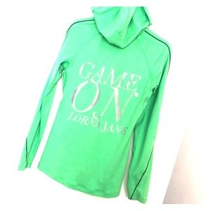 Lorna Jane Bright Green Zip Up Jacket w Hood
